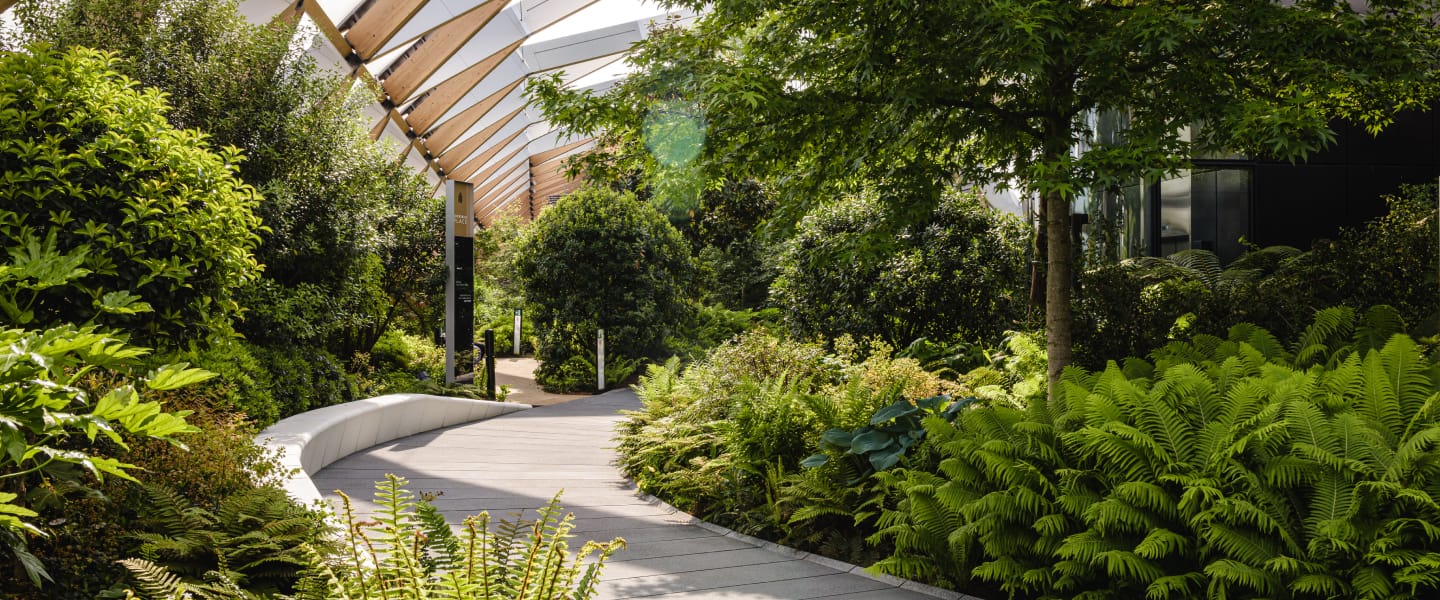 Crossrail Place Roof Garden - Canary Wharf