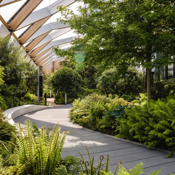 Crossrail Place Roof Garden - Canary Wharf