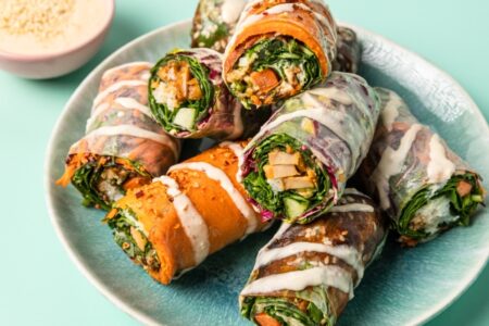 Vegan salad rolls at Kaleido