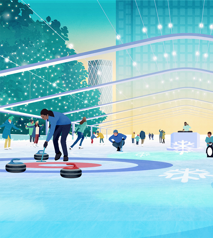Ice rink at Canary Wharf