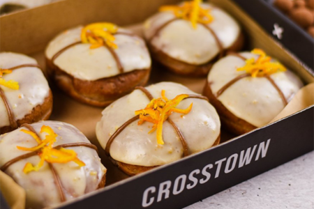Hot cross buns at Crosstown Doughnuts