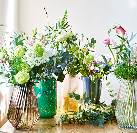 Fresh flowers in vases