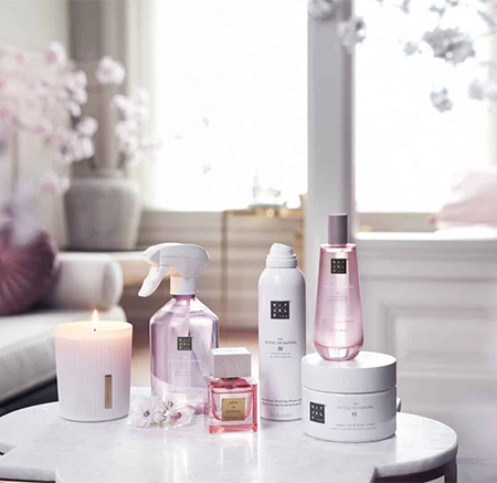 Beauty products on a dressing table