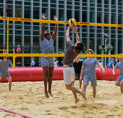 Beach volleyball in Canary Wharf
