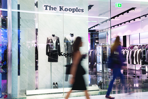 Women walking past The Kooples