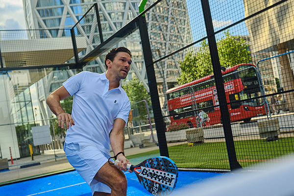 Man playing padel tennis