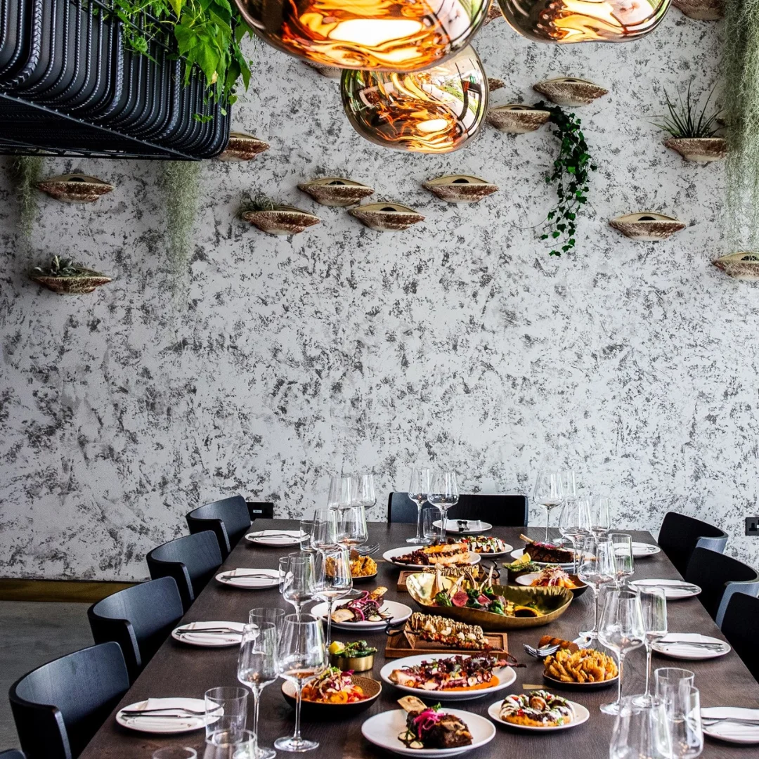 Food on table in Roe Private Dining Room