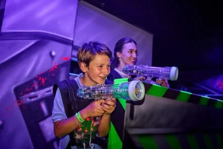 Children playing laser tag