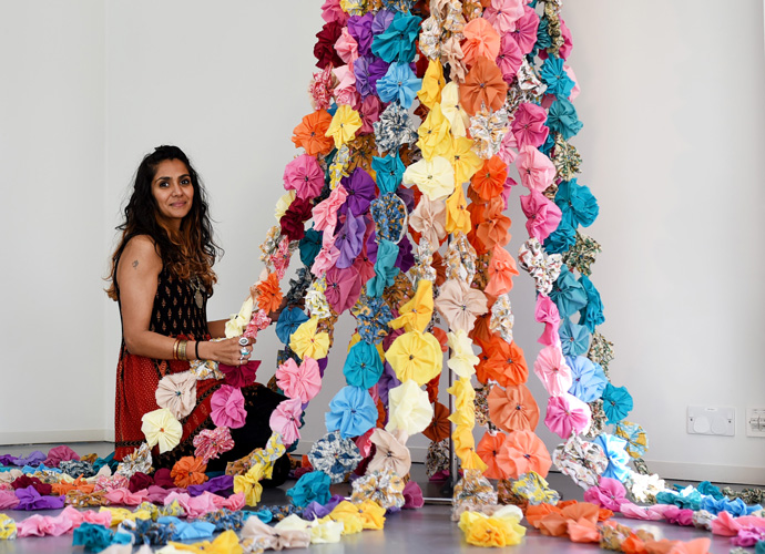 Artist Saroj Patel diwali textile sculptures