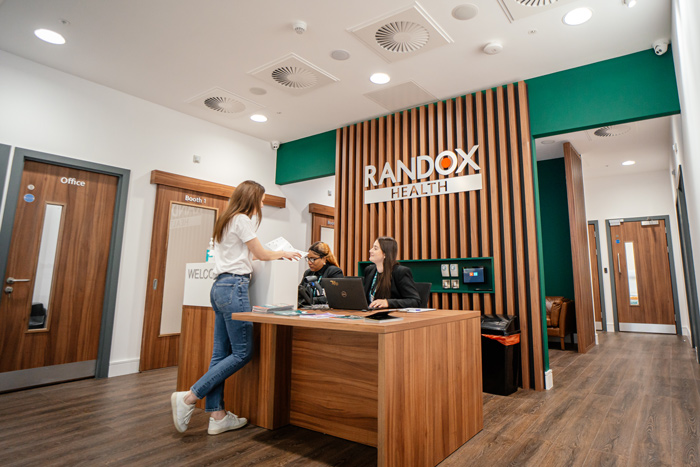 Customer checking in Randox health