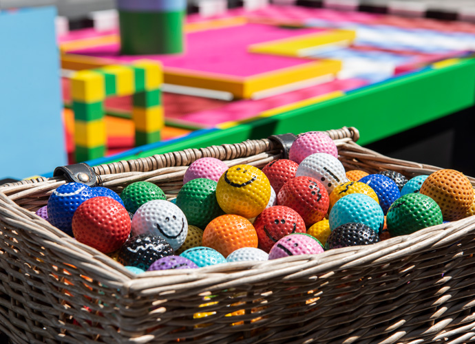 smiley mini-golf balls