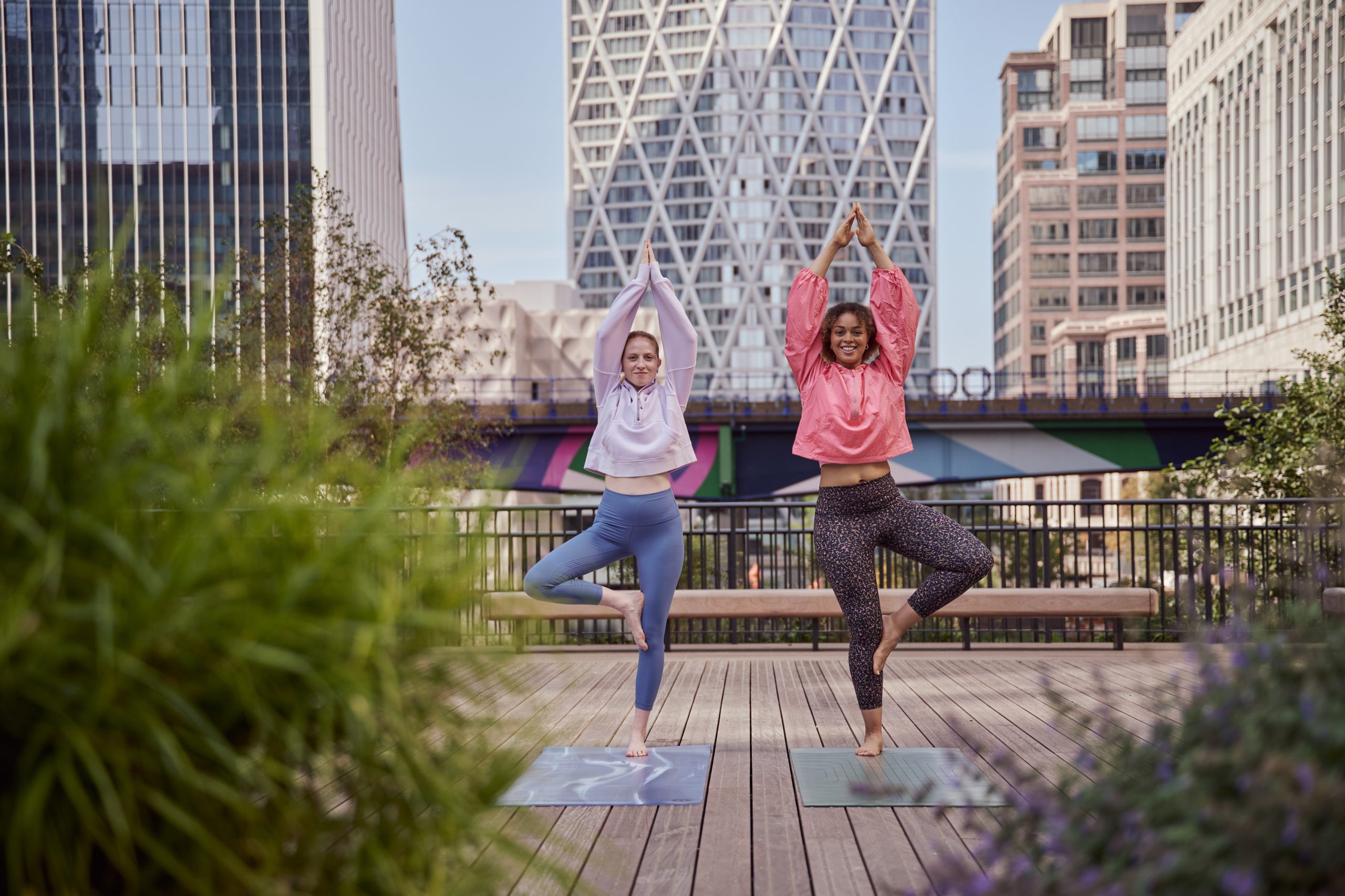 Ladies doing Yoga on Eden Dock