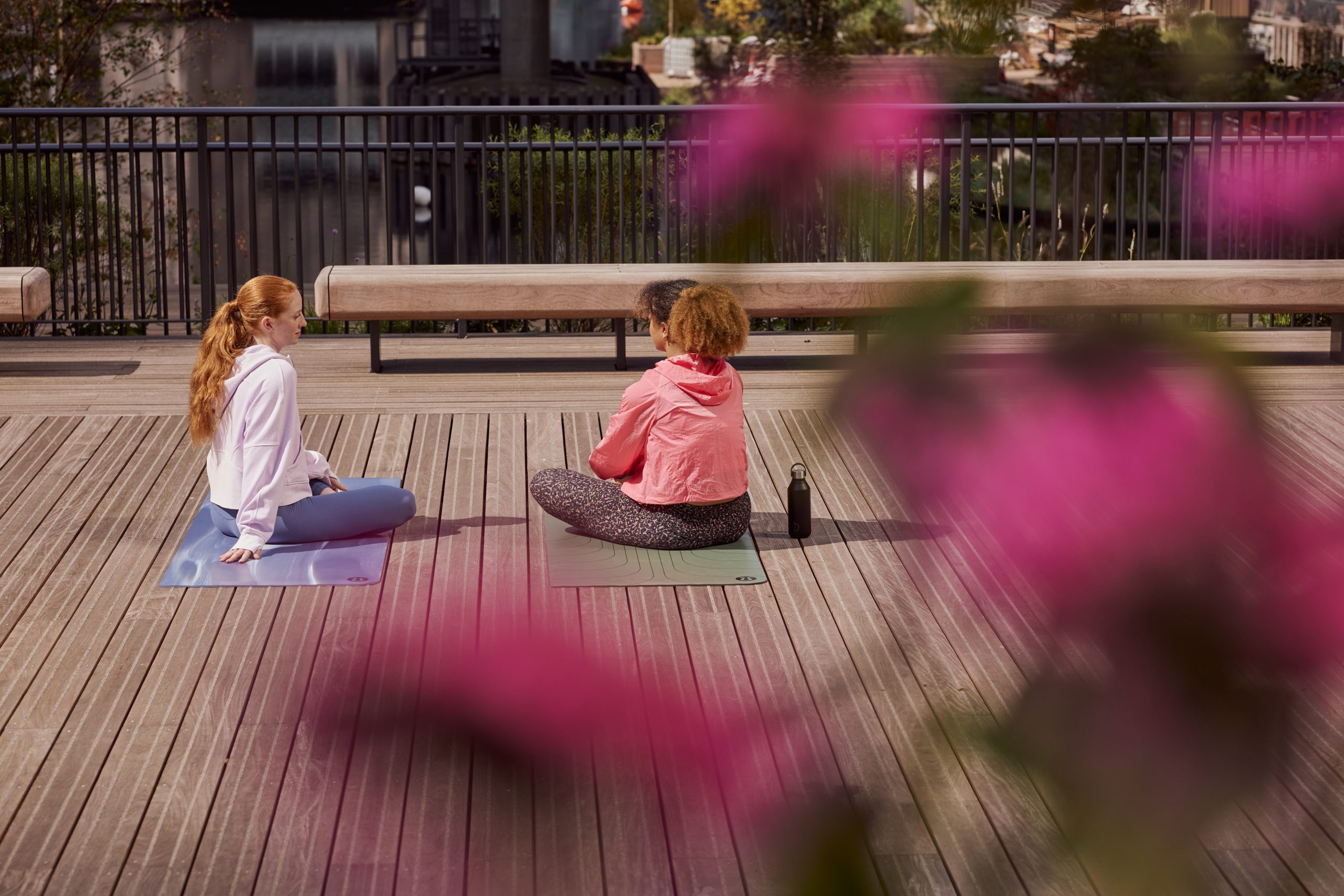 Ladies Talking Before Yoga on Eden Dock