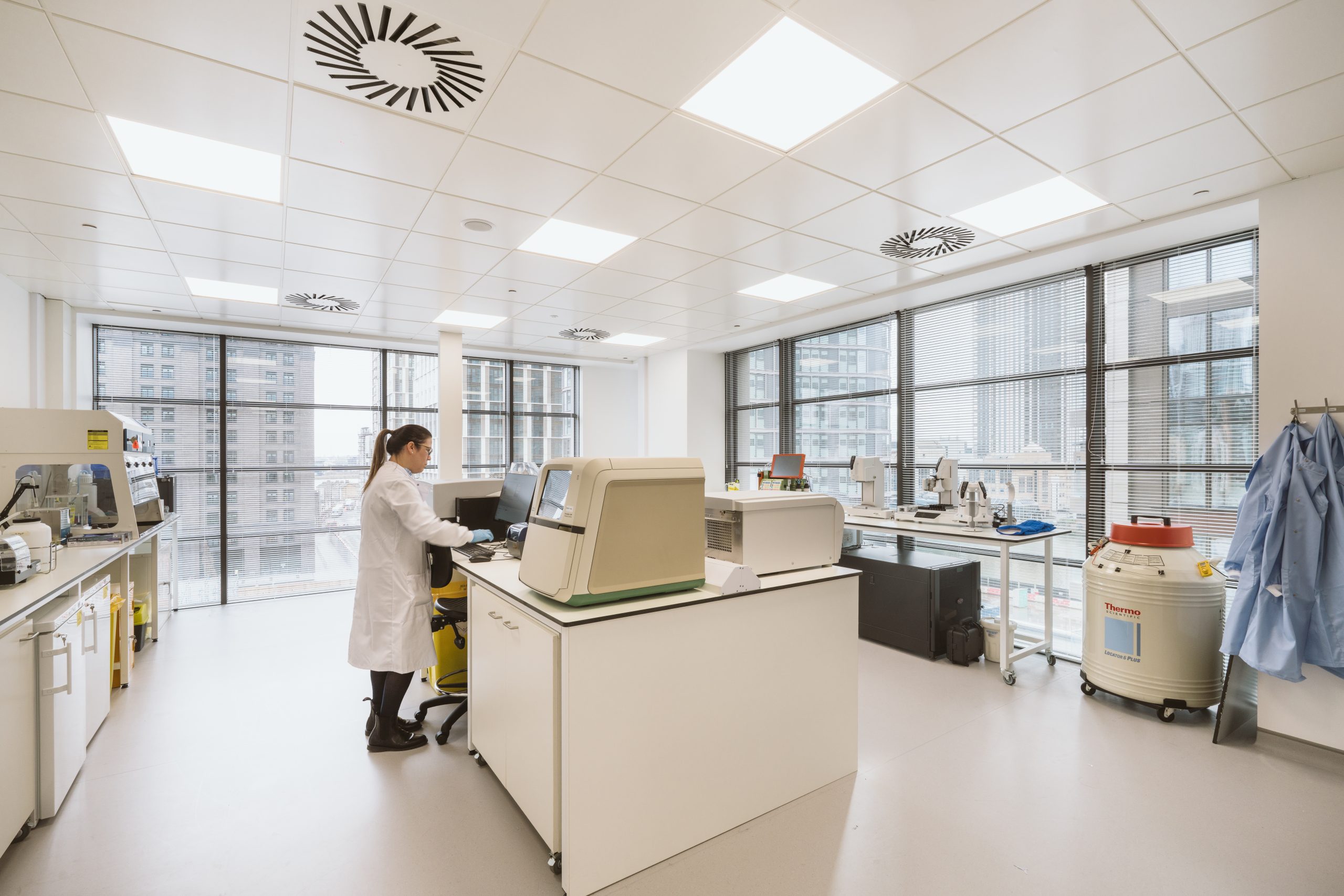 CGI of women working in lab