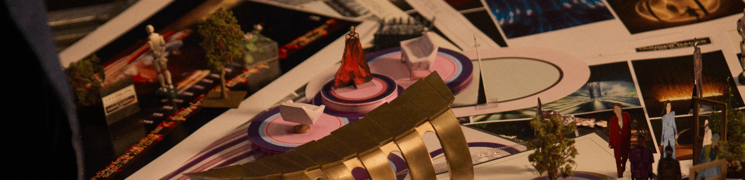 small models of a stage set