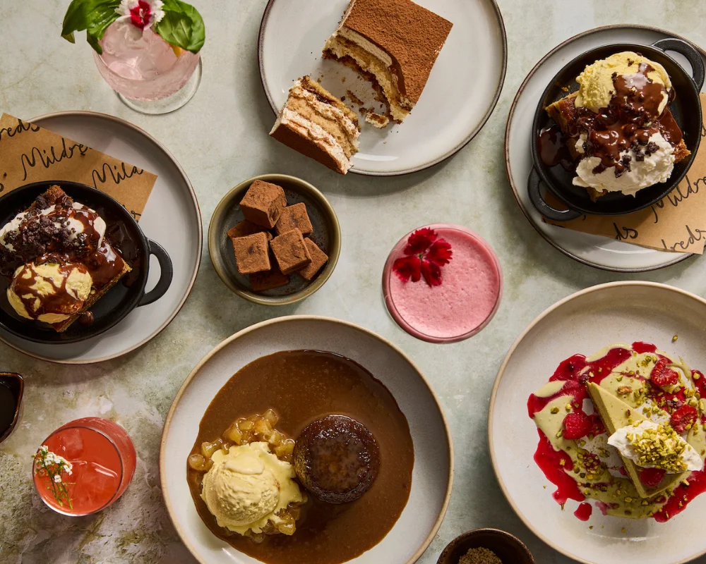 small plates of dessert