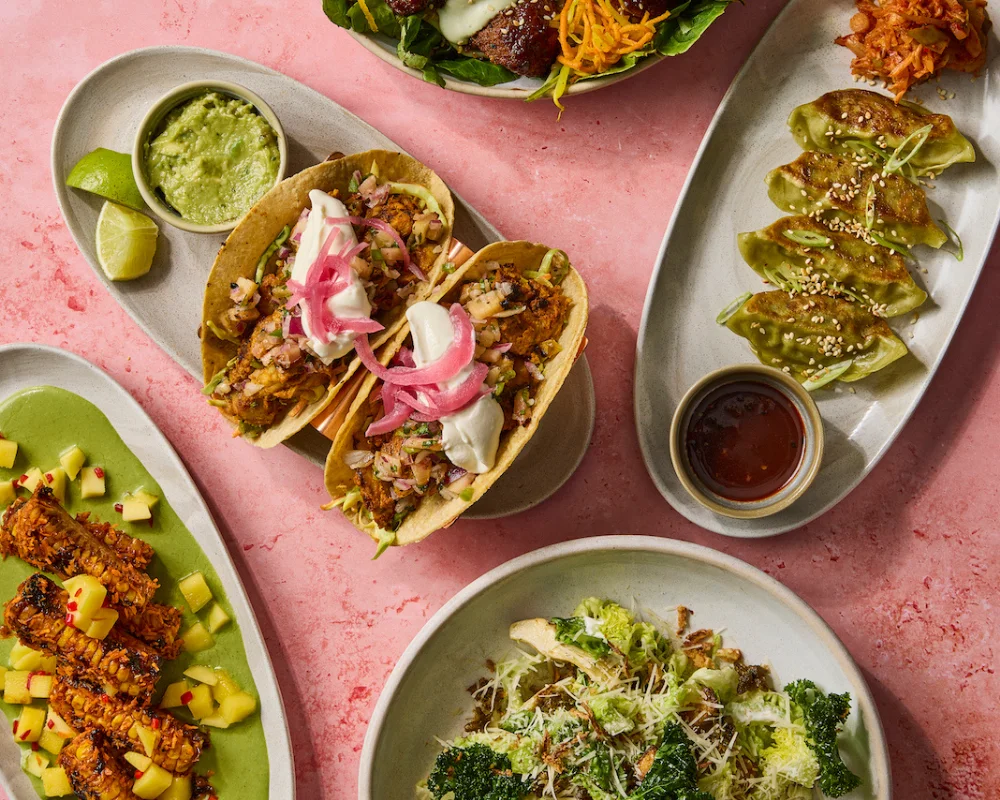 small plates of vegan food