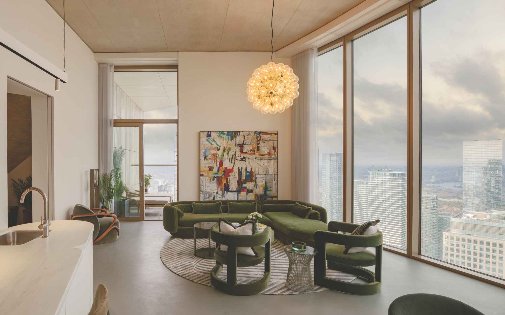 interior of a penthouse apartment in One Park Drive