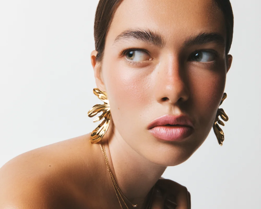 Gold earrings
