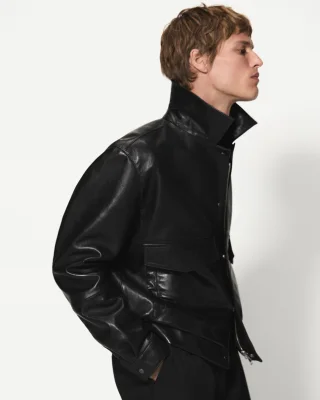 Man in leather coat