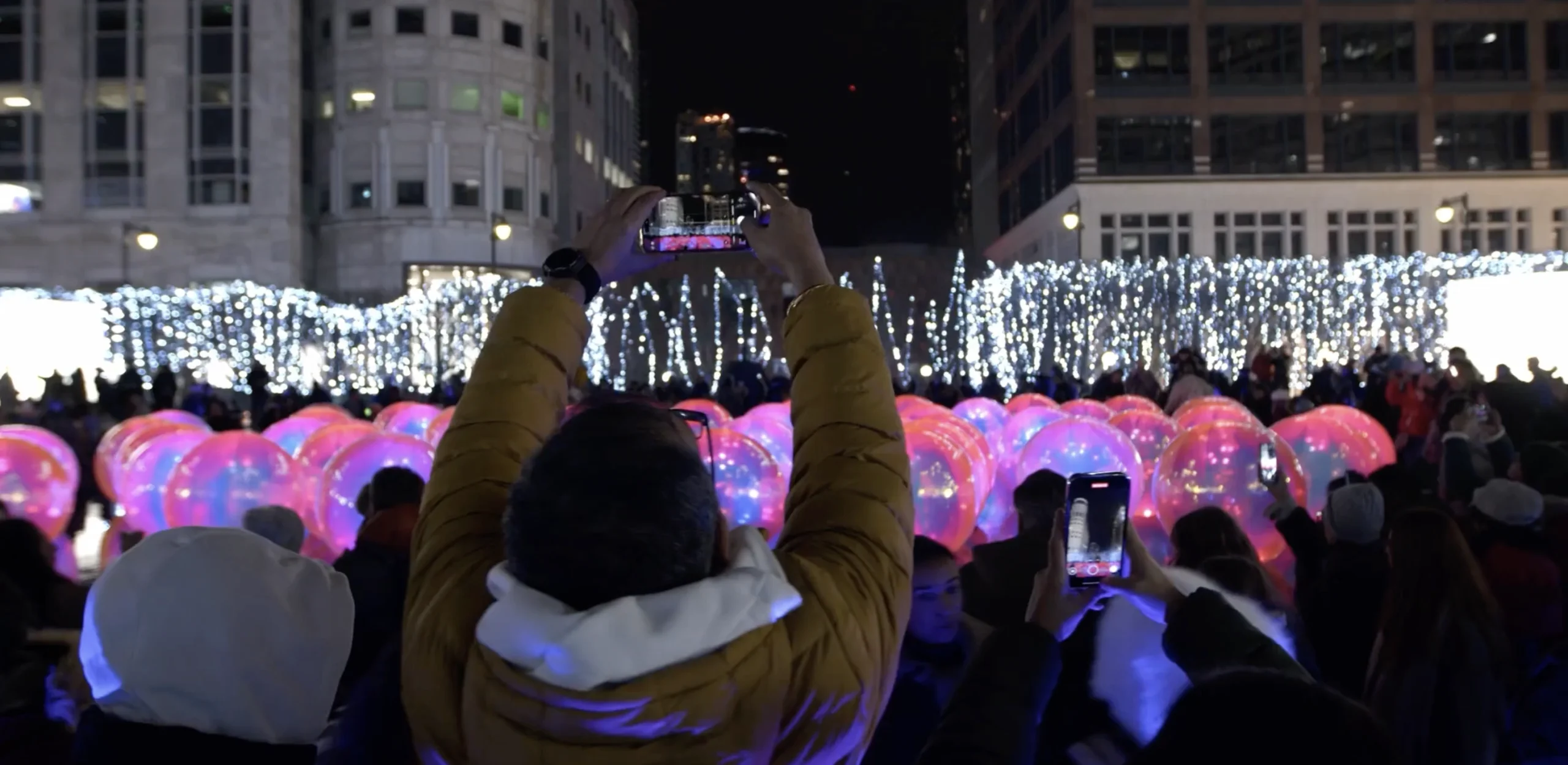 Festival Lights with someone taking a photo