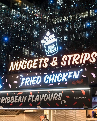 exterior of a chicken food van